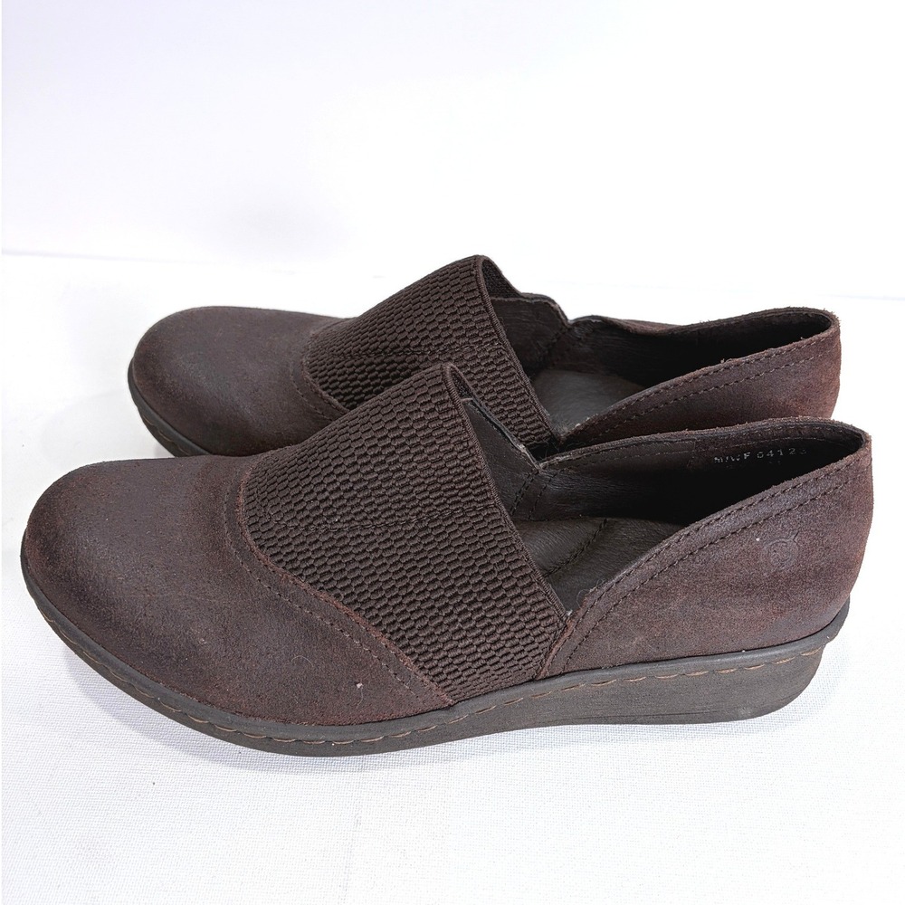 Born Tinetto‎ Brown Nubuck Leather Slip On Comfort Shoes Minimalist Everyday 9.5
